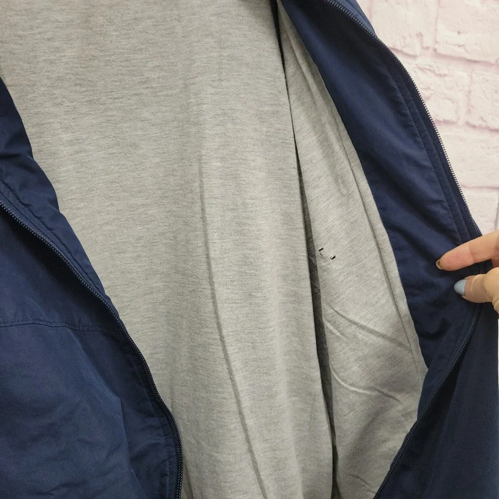 VTG Nike Windbreaker Track Jacket Mens XXL Fleece Lined Blue Yellow Zip Up *READ